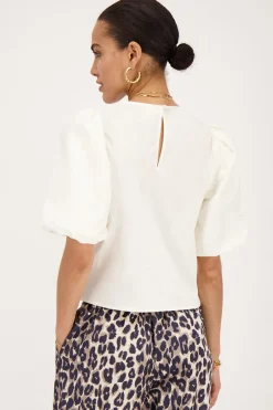 My Jewellery Top à Manches Bouffantes Blanc Best