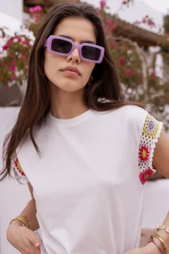 My Jewellery Top Blanc Crocheté Multicolore Outlet