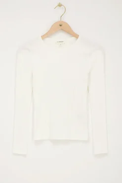 My Jewellery Top Côtelé Avec Coutures Blanc New
