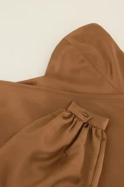 My Jewellery Top Bustier Asymétrique à Manche Longue Marron Marron/Bronze New