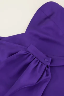 My Jewellery Top Bustier Asymétrique à Manche Longue Violet Hot