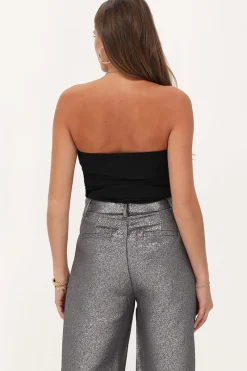 My Jewellery Top Bustier Drapé Noir Discount