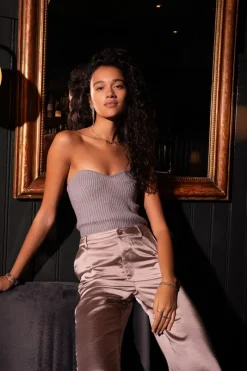 My Jewellery Top Corset Avec Lurex Argenté Outlet