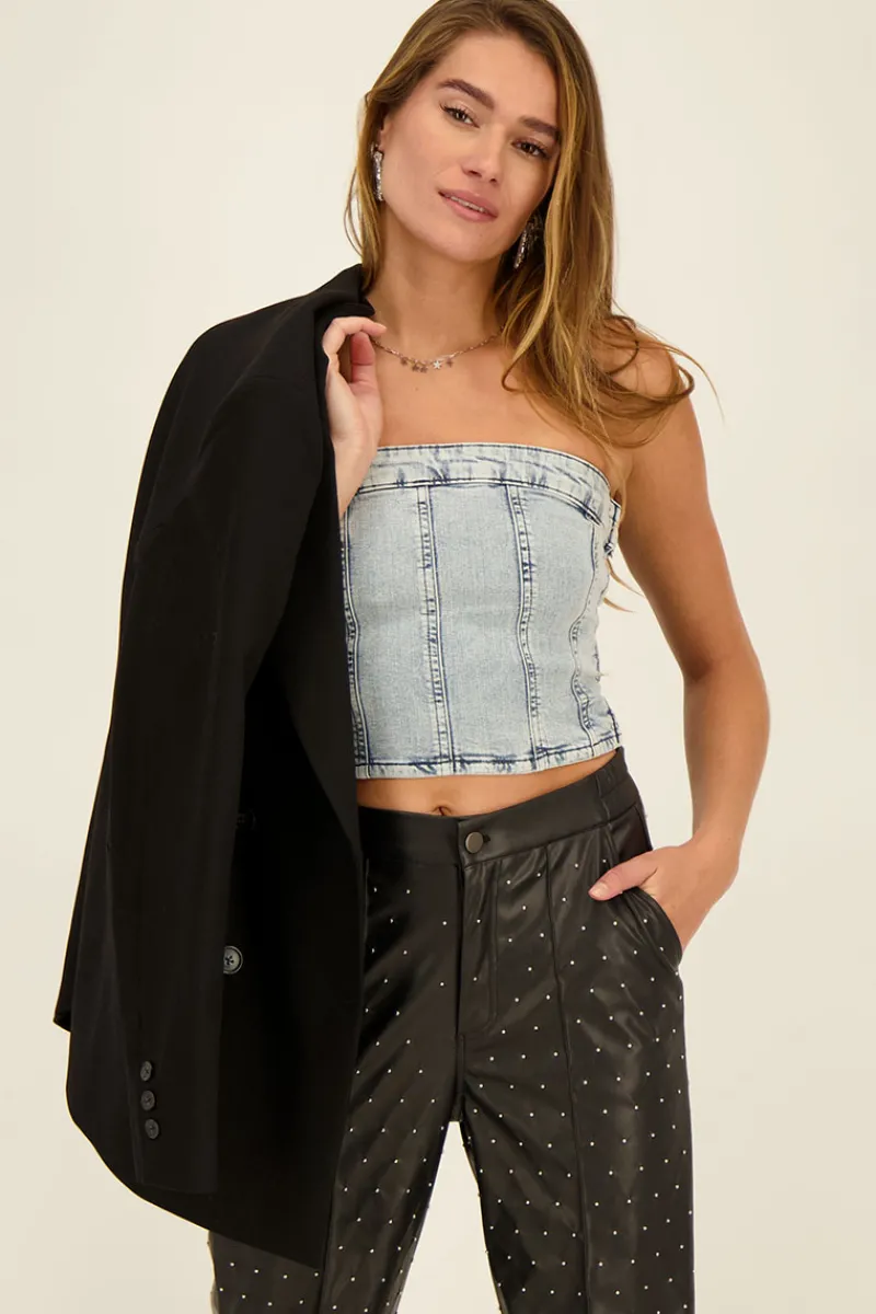 My Jewellery Top Corset Bleu Denim Fashion