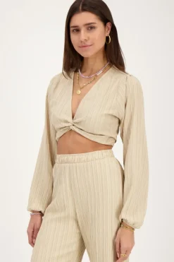 My Jewellery Top Court Avec Boutons Beige Outlet