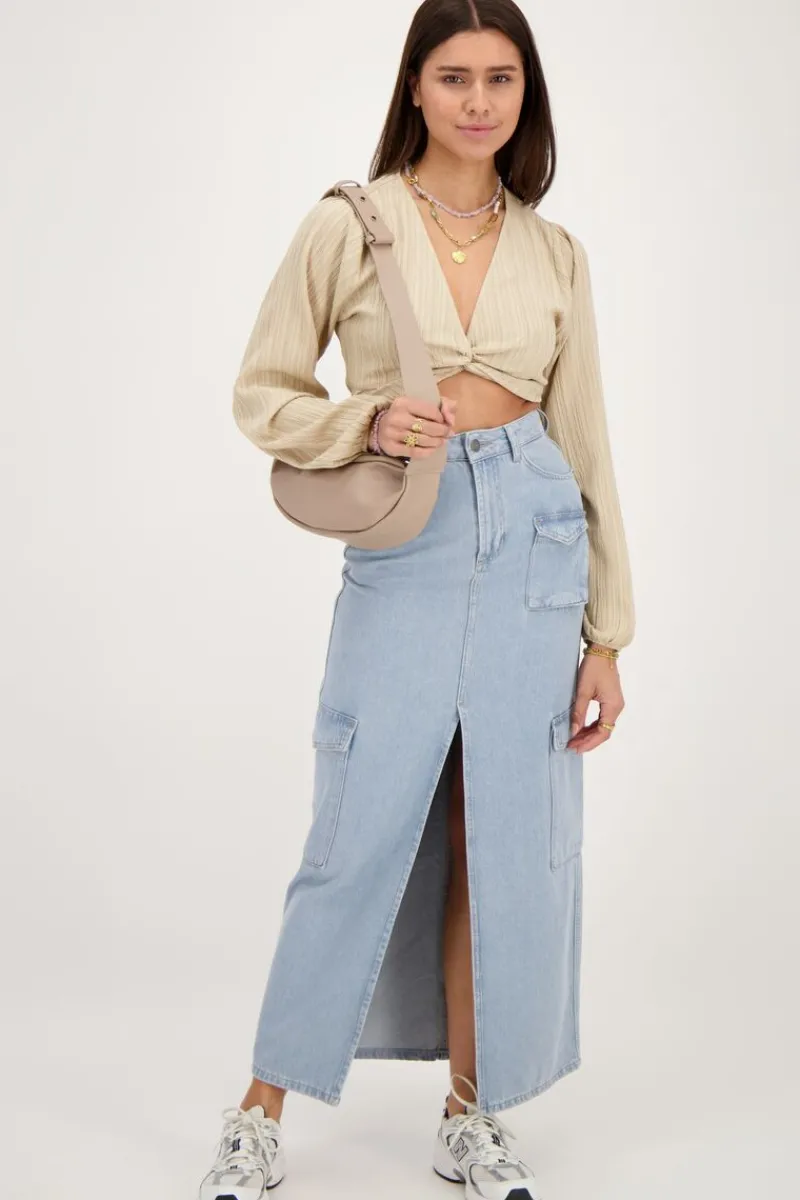 My Jewellery Top Court Avec Boutons Beige Outlet