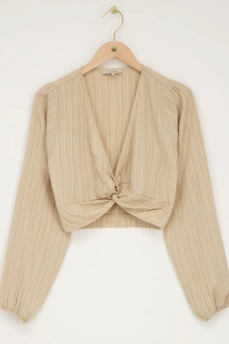 My Jewellery Top Court Avec Boutons Beige Outlet