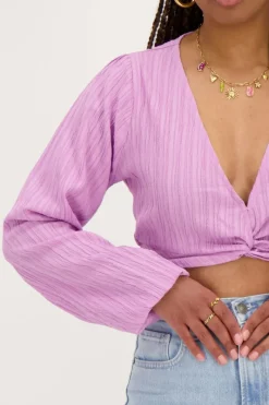 My Jewellery Top Court Avec Noeuds Violet Fashion