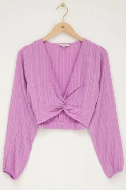 My Jewellery Top Court Avec Noeuds Violet Fashion