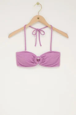 My Jewellery Top De Bikini Bandeau Lilas En Lurex Violet/Violet clair Fashion
