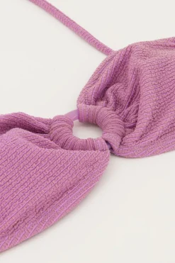 My Jewellery Top De Bikini Bandeau Lilas En Lurex Violet/Violet clair Fashion