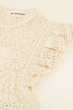 My Jewellery Top En Crochet Blanc à Volants New