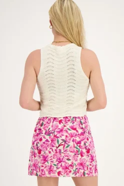 My Jewellery Top En Maille Ajourée Beige Avec Lurex Discount