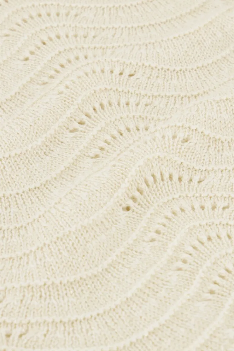 My Jewellery Top En Maille Ajourée Beige Avec Lurex Discount