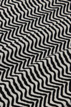 My Jewellery Top Froissé Zigzag Noir Et Blanc Clearance