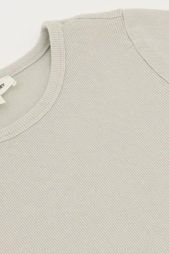 My Jewellery Top Texturé à Courtes Manches Gris clair New