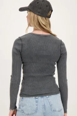 My Jewellery Top Côtelé Gris Sale