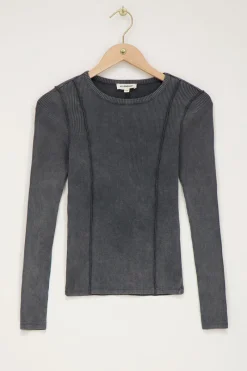 My Jewellery Top Côtelé Gris Sale