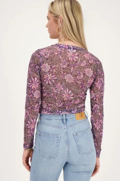 My Jewellery Top Gris En Tulle Imprimé à Fleurs Outlet