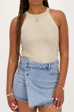 My Jewellery Top Licou Avec Lurex Beige Online
