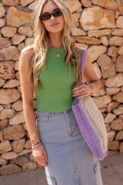 My Jewellery Top Licou Avec Lurex Vert Fashion