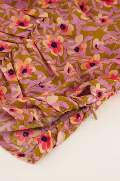 My Jewellery Top Lilas à Imprimé Floral Kaki Discount