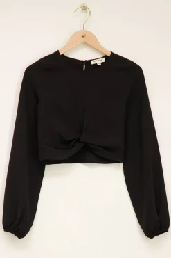 My Jewellery Top à Nœud En Crêpe Noir Best