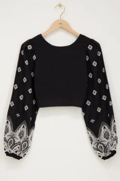 My Jewellery Top Avec Dos Noué Et Broderie Noir Sale