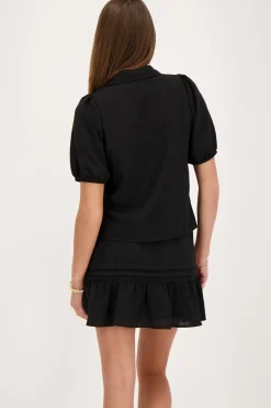 My Jewellery Top En Lin Avec Nœuds Noir Online