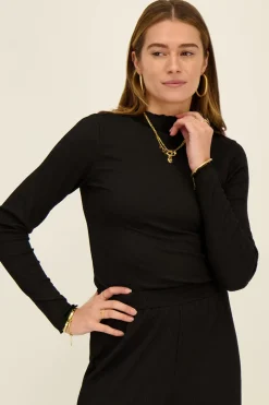 My Jewellery Top Froissé Texturé Noir Outlet