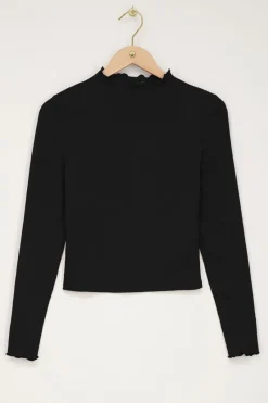 My Jewellery Top Froissé Texturé Noir Outlet