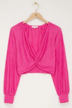 My Jewellery Top Plissé Avec Nœud Rose Hot