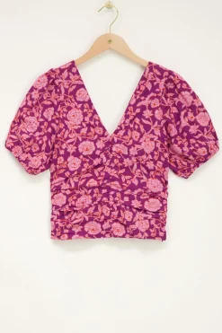 My Jewellery Top Rose Plissé à Imprimé Floral New
