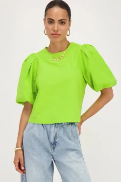 My Jewellery Top à Manches Bouffantes Vert Clearance