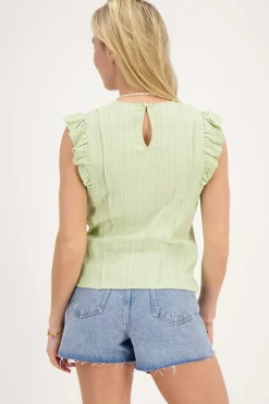 My Jewellery Top à Volants Vert New