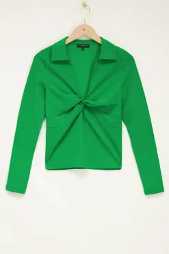 My Jewellery Top Vert Avec Col Et Détail Nœud Sale