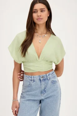 My Jewellery Top Vert En Lurex Vert olive/Vert Fashion