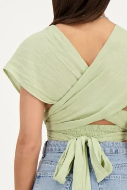 My Jewellery Top Vert En Lurex Vert olive/Vert Fashion