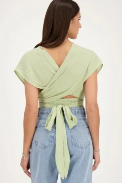 My Jewellery Top Vert En Lurex Vert olive/Vert Fashion