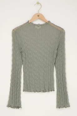 My Jewellery Top En Mesh Avec Manches évasées Vert Best