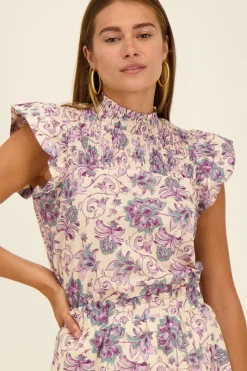 My Jewellery Top Violet à Smocks Sans Manches Hot