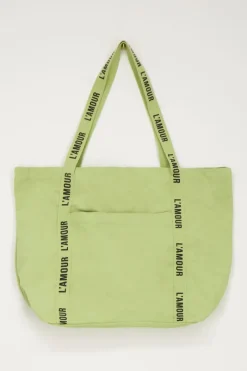 My Jewellery Tote Bag Vert Menthe En Lin L'amour Vert menthe/Vert Sale