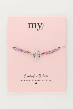 My Jewellery Triple Bracelet Avec Perles Rouges Et Roses Outlet