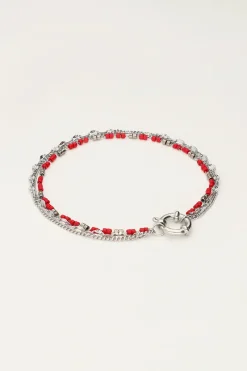 My Jewellery Triple Bracelet Avec Perles Rouges Best