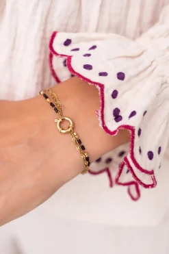 My Jewellery Triple Bracelet Avec Perles Noires Best