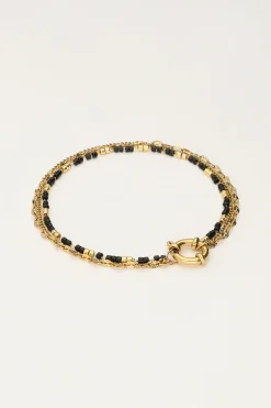 My Jewellery Triple Bracelet Avec Perles Noires Best