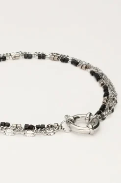 My Jewellery Triple Bracelet Avec Perles Noires Best