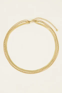 My Jewellery Triple Chaîne à Maillons Torsadés Et Plats Online