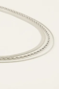 My Jewellery Triple Chaîne à Maillons Torsadés Et Plats Online