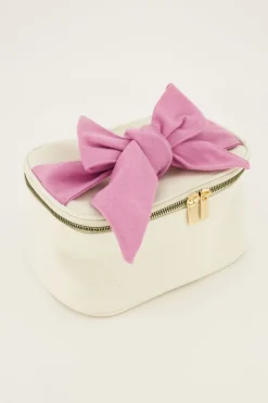 My Jewellery Trousse De Toilette Beige Avec Nœud Rose Discount